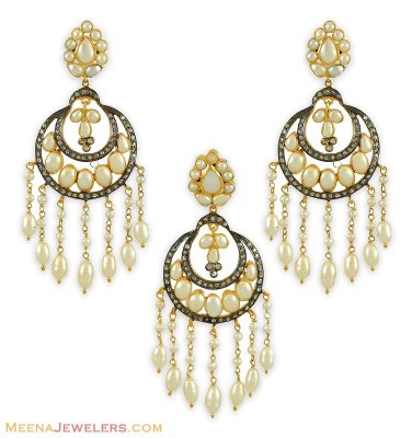 Antique Polki Pendant Set  ( Diamond Victorian Jewelry )