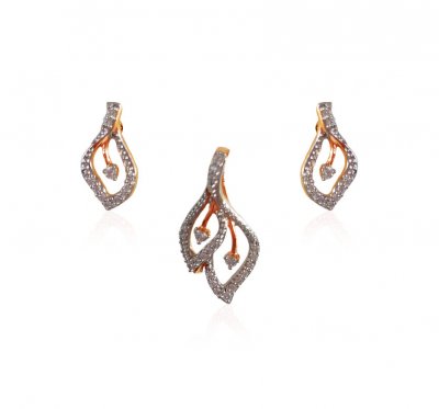 18k Rose Gold Diamond Pendant Set ( Diamond Pendant Sets )