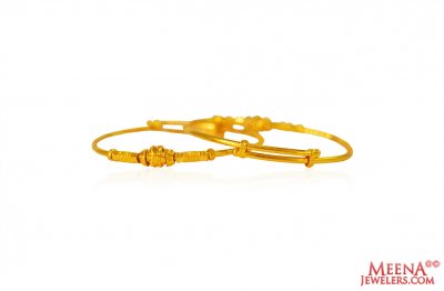 22k Gold Kids Kada 2PC ( Baby Bangles )