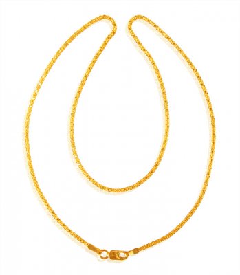 22Kt Yellow Gold Flat Chain ( Plain Gold Chains )