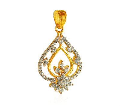 22K Gold CZ Pendant  ( Fancy Pendants )