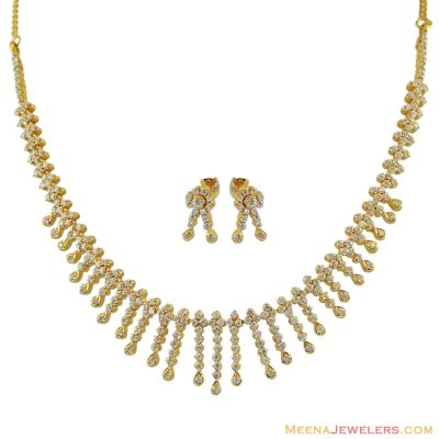 22k Cz Stone Gold Set ( Gold Designer Sets )