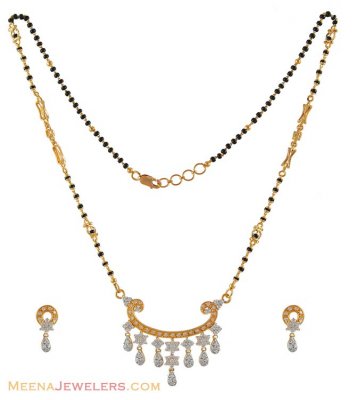 22Kt Signity Mangalsutra Set ( Gold Mangalsutra Sets )