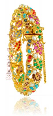 Gold Navratan Bangle ( Precious Stone Bangles )