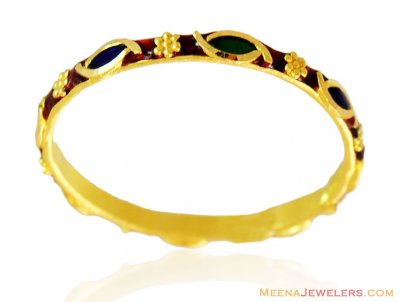 Ladies Light Weight Meena Band 22k ( Ladies Gold Ring )