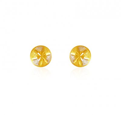 22Karat Gold Two Tone Earrings ( 22 Kt Gold Tops )