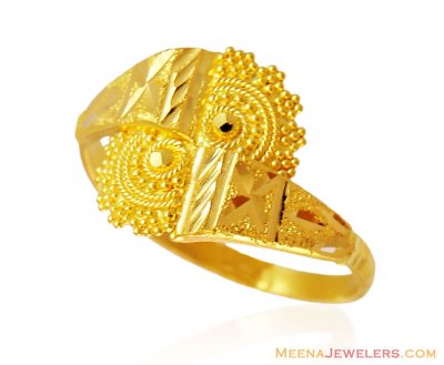 22K Fancy Gold Simple Ring ( Ladies Gold Ring )