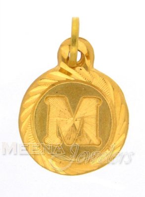 22Kt M Initial Pendant ( Initial Pendants )