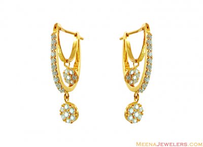 22k Fancy Gold Hoop Earrings  ( Clip On Earrings )