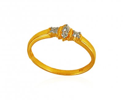 22K Gold Studded Ring ( Ladies Signity Rings )