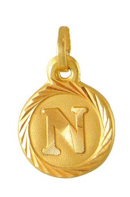 22Kt N Initial Pendant ( Initial Pendants )