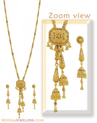 22Kt Long Necklace Set ( Bridal Necklace Sets )