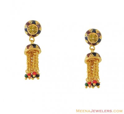 22K Gold Fancy Earrings ( 22Kt Gold Fancy Earrings )