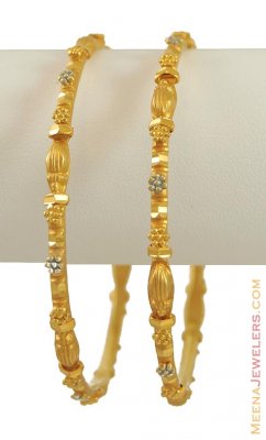 22K Two Tone Bangles (2 pcs) ( Gold Bangles )