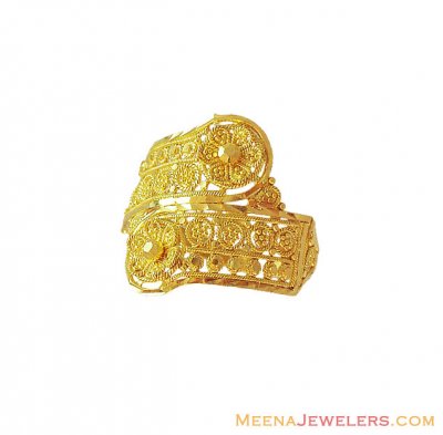 22K Designer Ladies Filigree Ring ( Ladies Gold Ring )