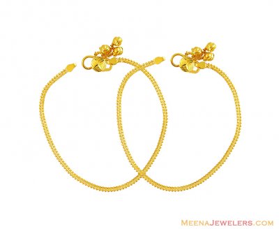 Fancy Plain Baby Anklets 22k Gold ( Gold Anklets )