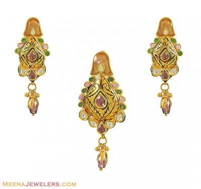 22K Gold Pendant Set ( Antique Pendant Sets )