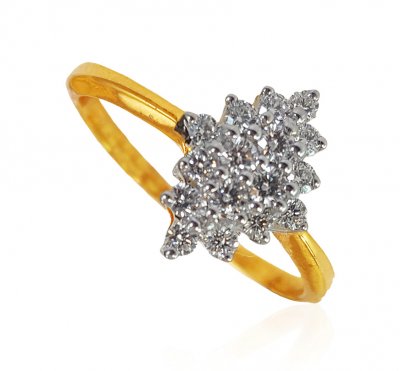 18KT Gold Diamond Ring for Ladies ( Diamond Rings )