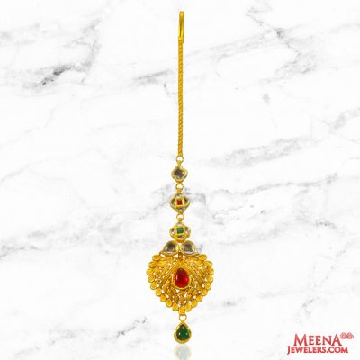 22Kt Gold Antique Maang Tikka ( Gold Tikka )