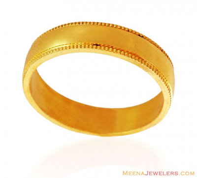 22K Gold Milgrain Band (Men) ( Wedding Bands )