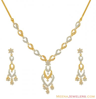 22k Two Tone Signity Set ( Gold Designer Sets )