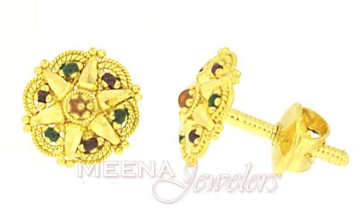 22Kt Gold Tops earring ( 22 Kt Gold Tops )