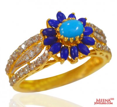 22kt Gold Floral Ring for ladies ( Ladies Signity Rings )