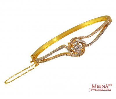 22k Gold Star Signity Stones Kada ( Stone Bangles )