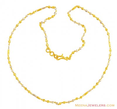 22k Fancy Two Tone Chain  ( 22Kt Gold Fancy Chains )