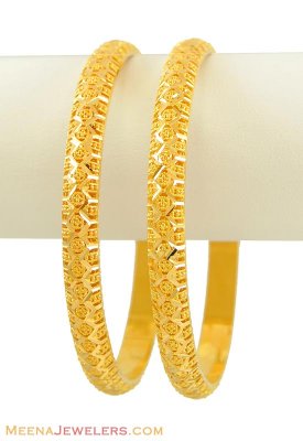 22k Fancy Gold Bangle (1 Pc) ( Gold Bangles )