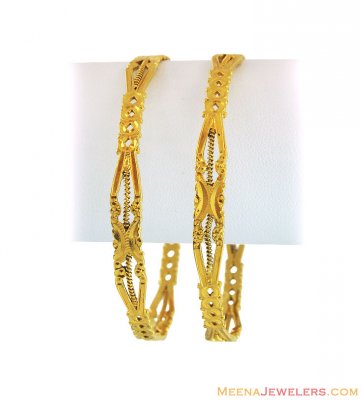 22K Machine Bangles(2 pcs) ( Gold Bangles )