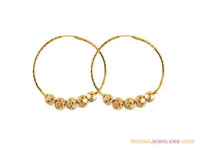 22K Designer Gold Hoop Earrings  ( Hoop Earrings )