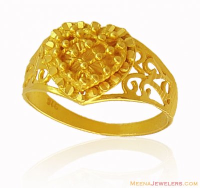 22K Gold Hearts Ring ( Ladies Gold Ring )