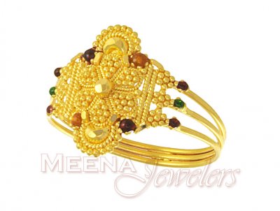 Meenakari Gold Ring ( Ladies Gold Ring )