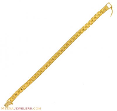 22Kt Gold Fancy Bracelet ( Men`s Bracelets )