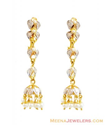 Designer Pearl Long Earrings 22k  ( Long Earrings )