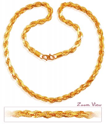 22K Mens Rope Chain (20 Inch) ( Men`s Gold Chains )