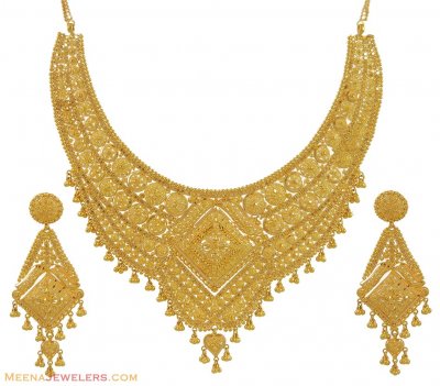 Indian Bridal Necklace Set (22 Kt) ( Bridal Necklace Sets )