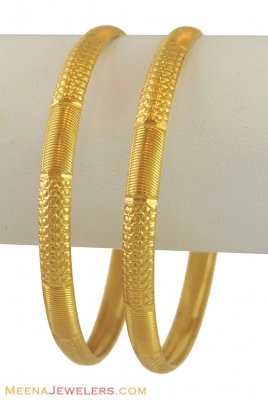 22K Machine Made Bangles (2 Pcs) ( Gold Bangles )