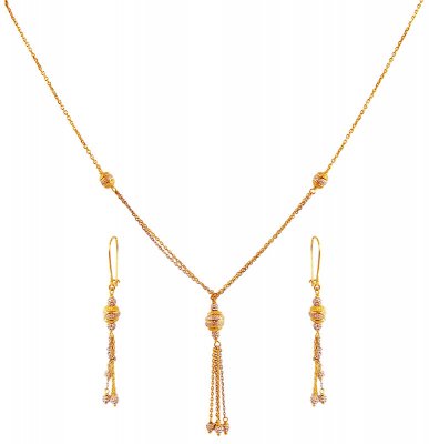 Two Tone Gold Necklace Set  ( Light Sets )