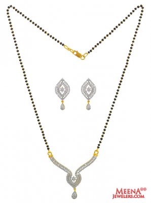 22K Signity Studded Mangalsutra Set ( Gold Mangalsutra Sets )