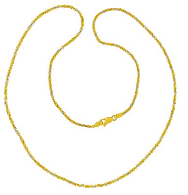 22 Kt Gold Two Tone Chain ( 22Kt Gold Fancy Chains )
