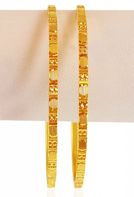 22kt Gold Machine Bangles (2 Pcs) ( Gold Bangles )