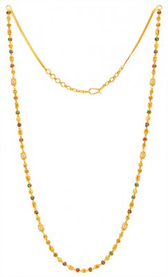 22K Gold Long Meenakari Chain ( 22Kt Long Chains (Ladies) )