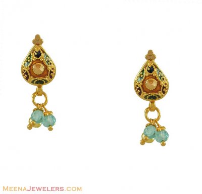 22K Meenakari Earrings ( 22Kt Gold Fancy Earrings )