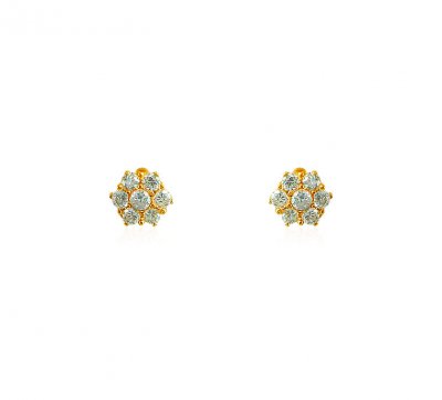 22K Gold Tops with CZ  ( Signity Earrings )