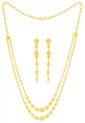 22k Gold Layered Necklace Set ( 22 Kt Gold Sets )