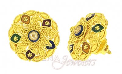 Gold Tops with enamel work ( 22 Kt Gold Tops )