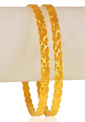 22 Kt Gold Machine Bangles (2Pcs) ( Gold Bangles )