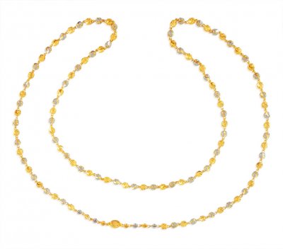22 Karat Gold Two Tone Chain ( 22Kt Long Chains (Ladies) )